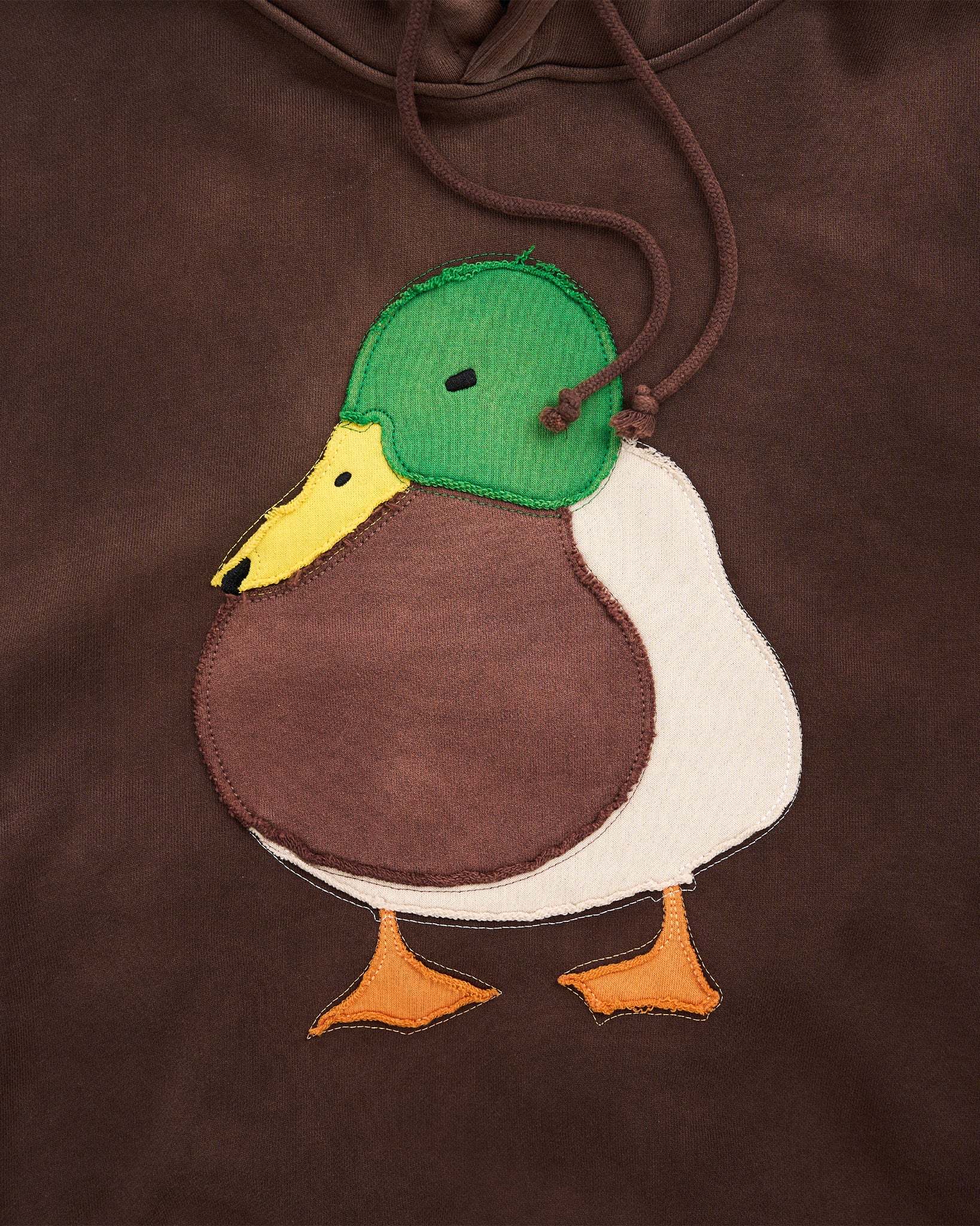 Duck Appliqué Hoodie - Brown