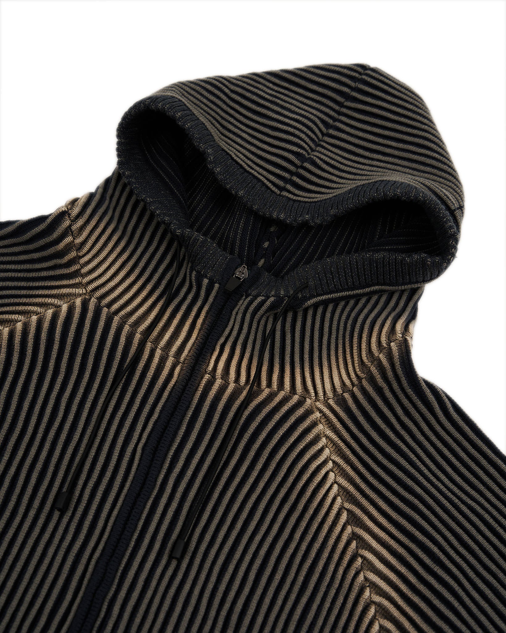 Bleached Rib Knit Hoodie
