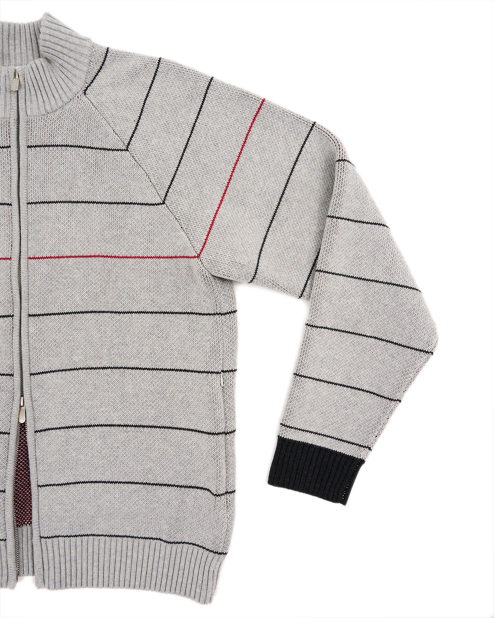 Striped Track Knit - Grey