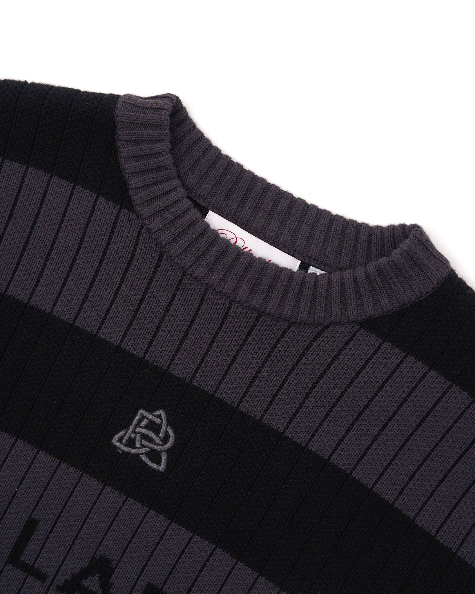 Striped Ladder Knit - Black & Grey