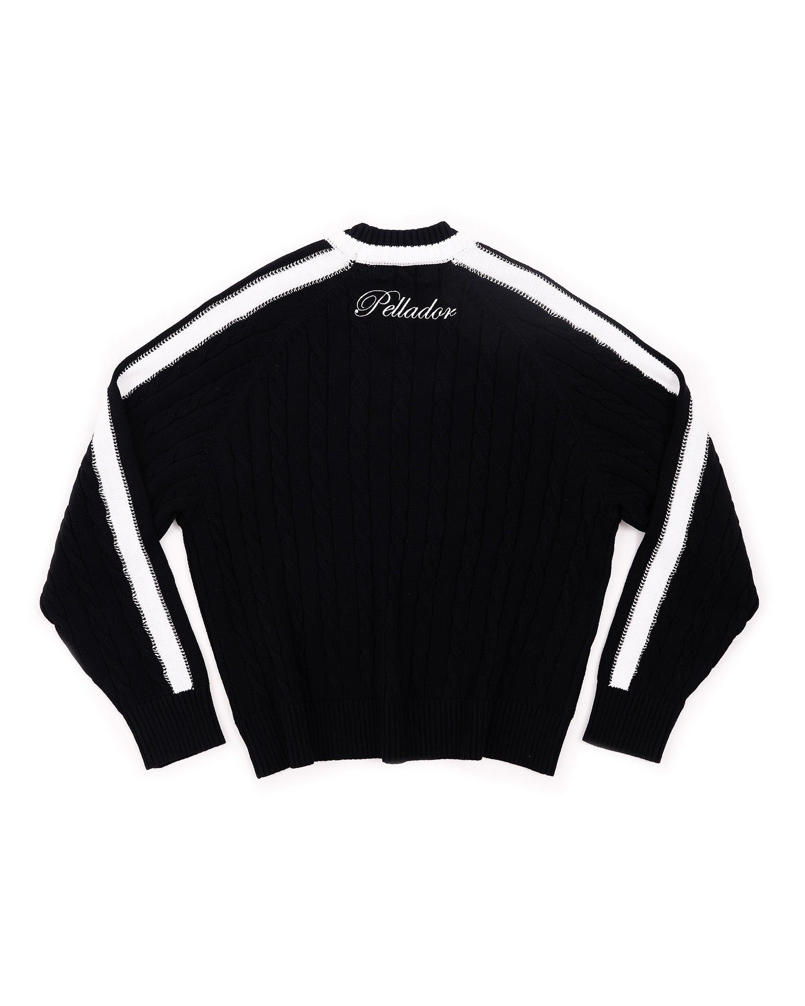 Round Neck Cable Knit Black