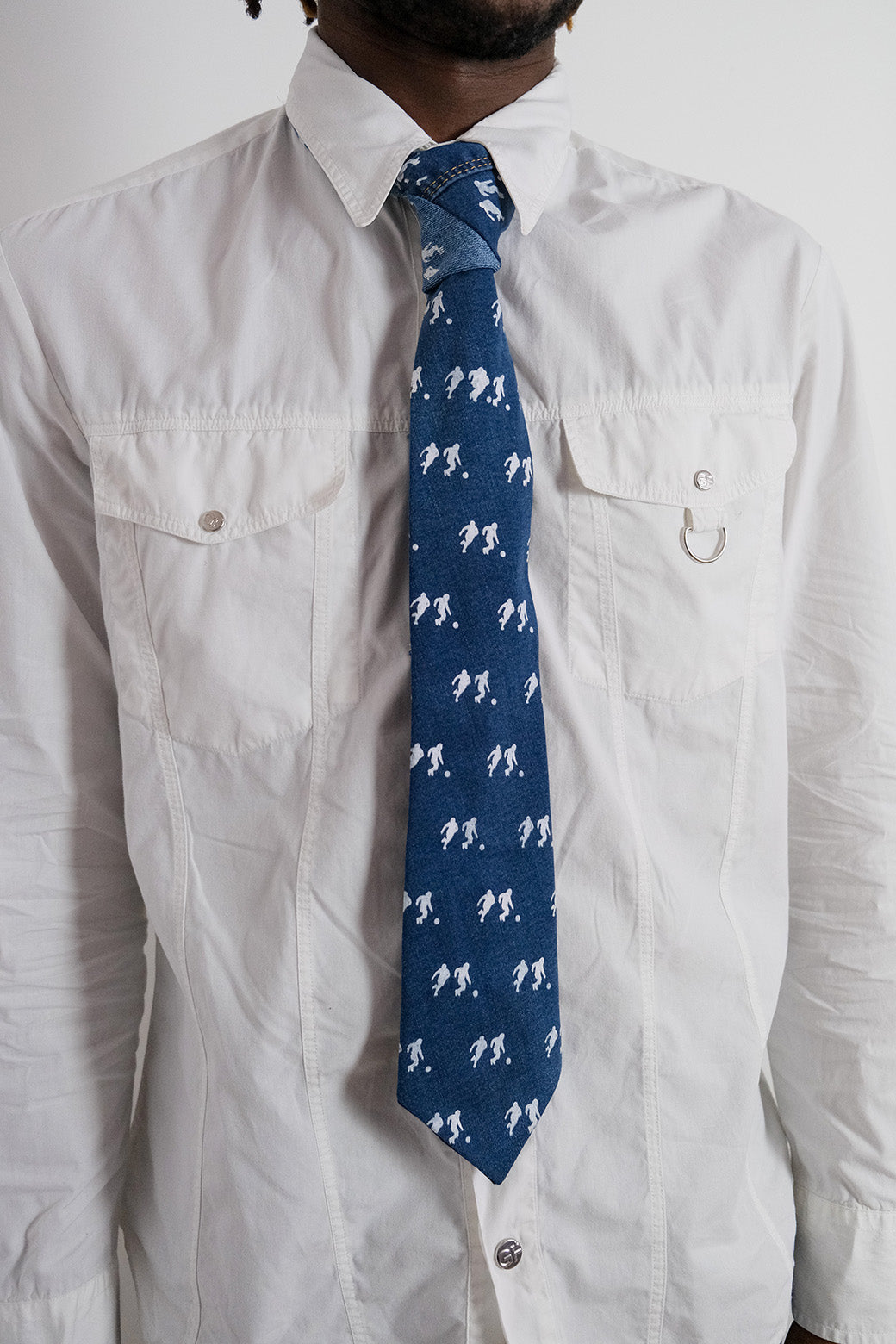 Jack Charlton Printed Denim Tie