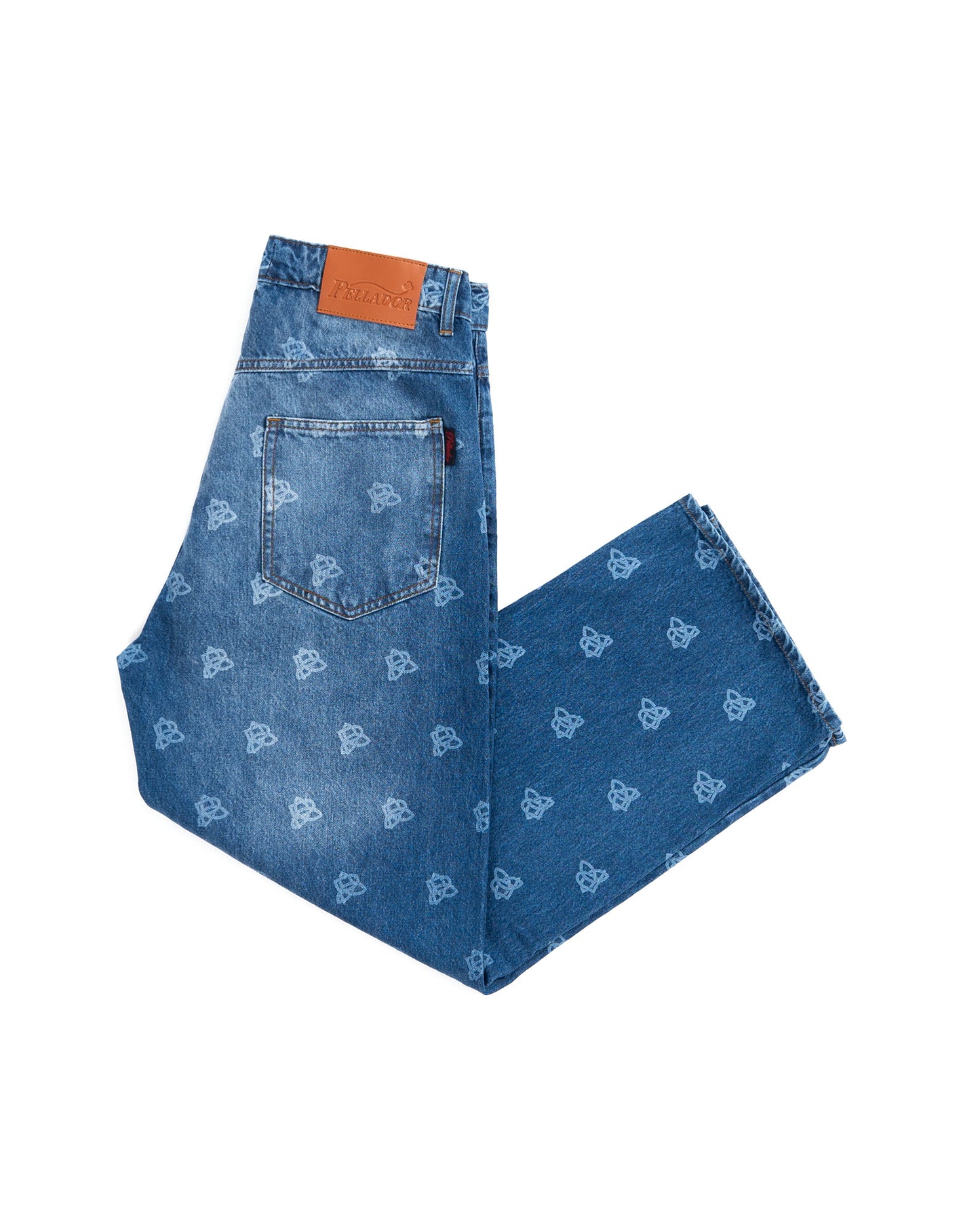 P Knot Logo Engraved Jeans Light Wash