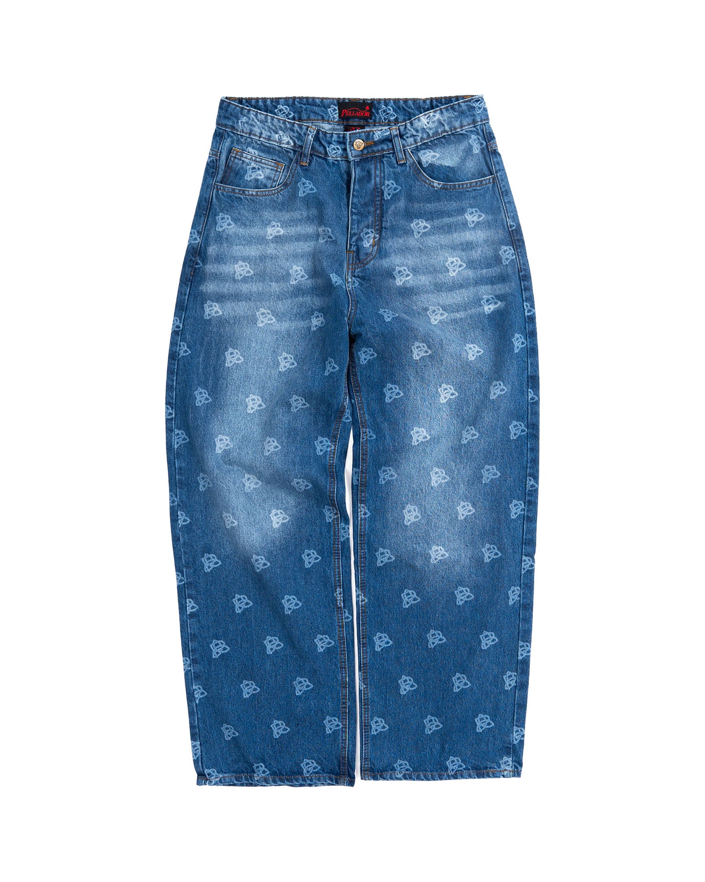 P Knot Logo Engraved Jeans Light Wash