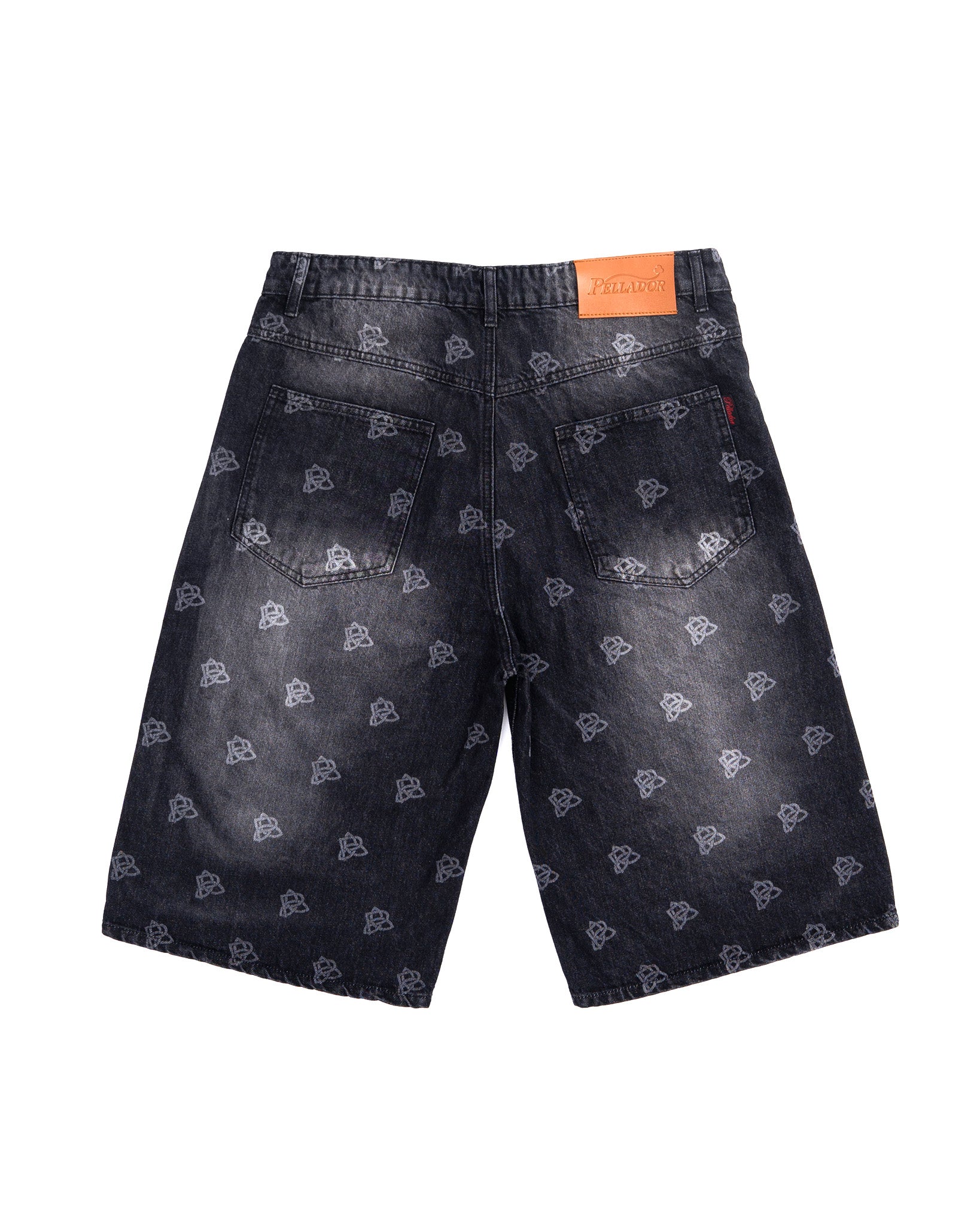 P Knot Logo Engraved Jorts - Washed Black