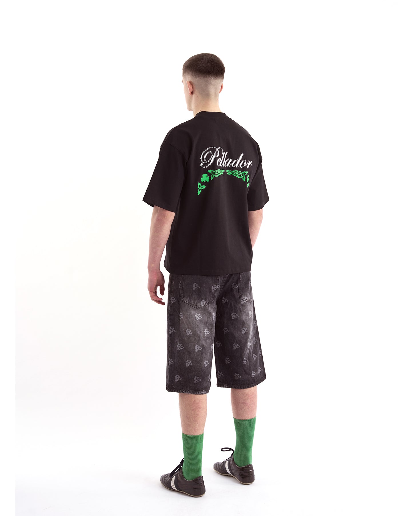 P Knot Logo Engraved Jorts - Washed Black