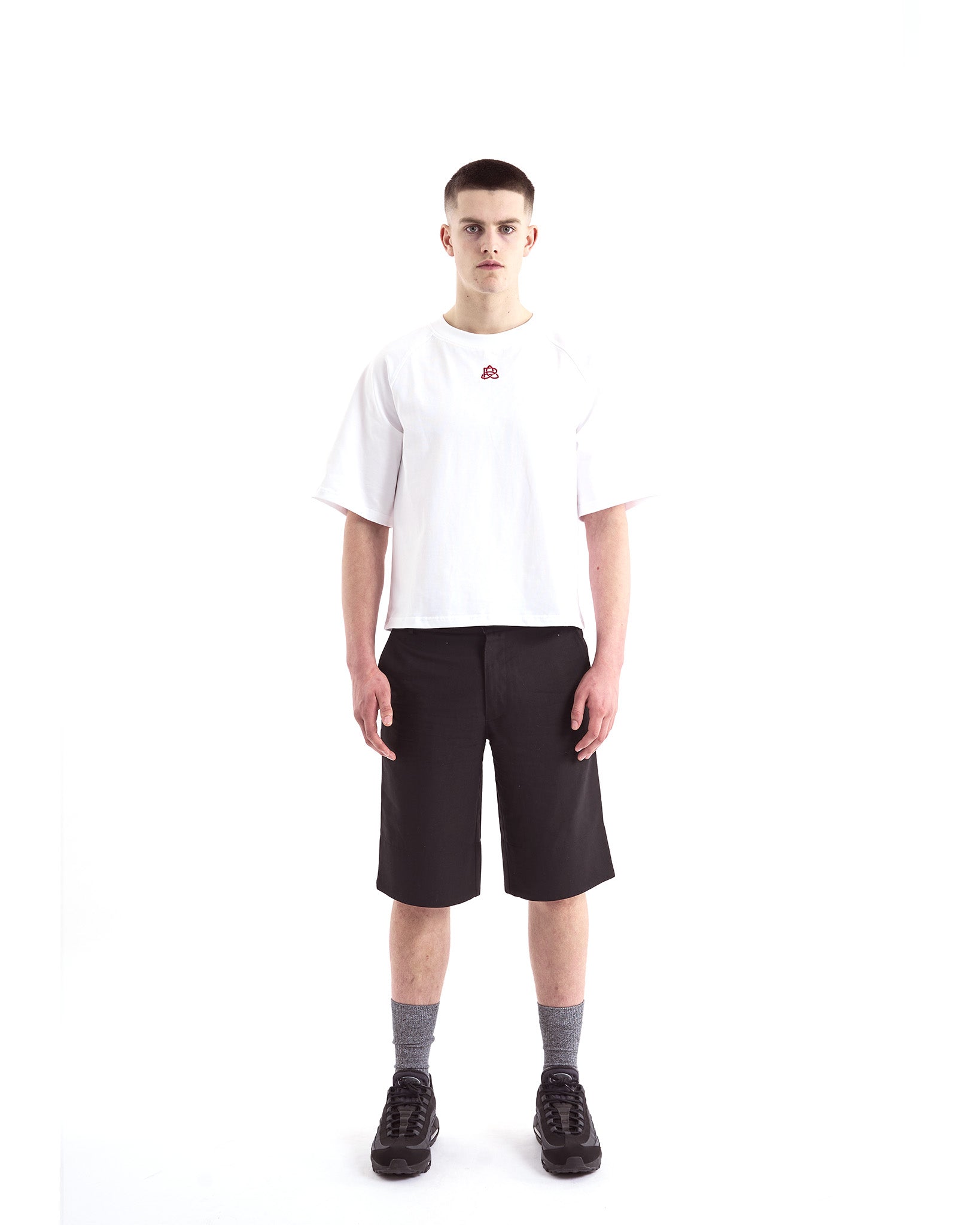 Embroidered Logo T-Shirt White & Red